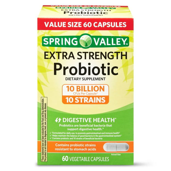 Spring Valley Extra Strength Probiotic Vegetable Capsules, 60 Count EasyOptionXY LLC