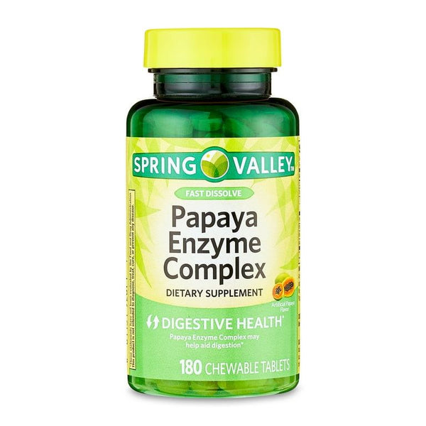 Spring Valley Papaya Enzyme Complex Chewable Tablets Dietary Supplement, 180 Count EasyOptionXY LLC
