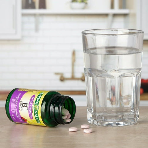 Spring Valley Extra Strength Vitamin B12 Metabolism Support Dietary Supplement Fast Dissolve Tablets, Mixed Berry, 5000 mcg, 45 Count EasyOptionXY LLC