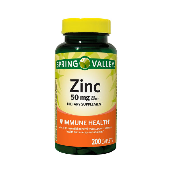 Spring Valley Zinc Immune Support Dietary Supplement Caplets, 50 mg, 200 Count EasyOptionXY LLC