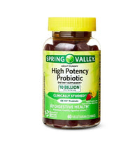 Spring Valley High Potency Probiotic Gummies, 10B CFU, Strawberry Lemonade, 60 Count - Unisex EasyOptionXY LLC