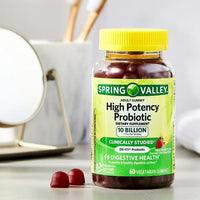 Spring Valley High Potency Probiotic Gummies, 10B CFU, Strawberry Lemonade, 60 Count - Unisex EasyOptionXY LLC