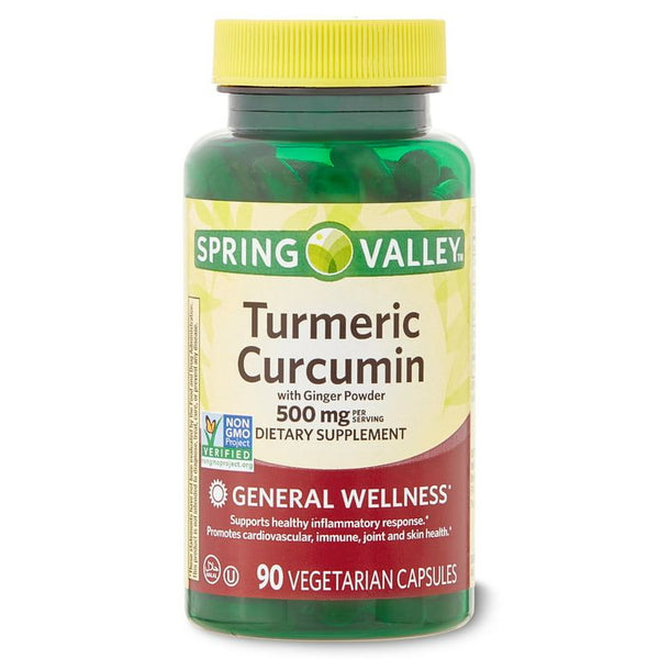 Spring Valley Turmeric Curcumin with Ginger Powder General Wellness Dietary Supplement Vegetarian Capsules, 500 mg, 90 Count EasyOptionXY LLC