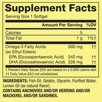 Spring Valley Omega-3 Fish Oil Softgels, Lemon, 500 mg, 60 Count EasyOptionXY LLC