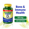 Spring Valley Vitamin D3 Softgels, 125 mcg per Softgel, 5,000 IU, 400 Count EasyOptionXY LLC