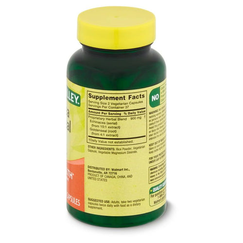 Spring Valley Echinacea Goldenseal Blend Dietary Supplement, 900 mg, 75 Vegetarian Capsules EasyOptionXY LLC