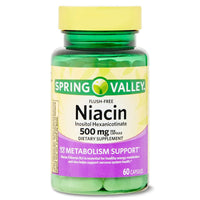 Spring Valley Niacin Inositol Hexanicotinate Metabolism Support Dietary Supplement Capsules, 500 mg, 60 Count EasyOptionXY LLC