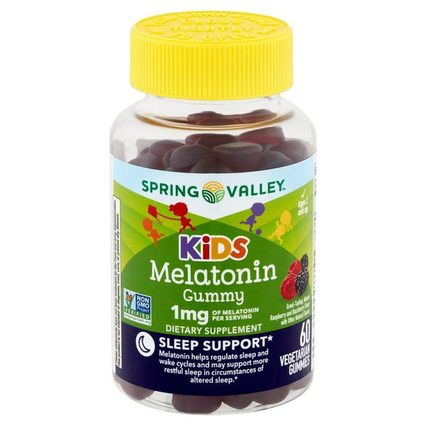 Spring Valley Kids Melatonin Dietary Supplement Gummies, Raspberry, 1 mg, 60 Count EasyOptionXY LLC