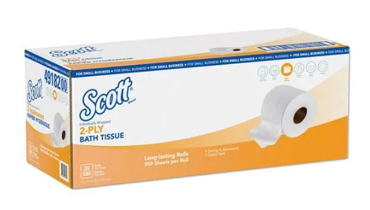 Scott Essential Standard Roll Bathroom Tissue, 2-Ply, White, 550 Sheets/Roll, 20 Rolls/Carton - KCC49182 EasyOptionXY LLC