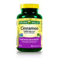 Spring Valley Cinnamon Dietary Support Vegetarian Capsules, 1,000 mg, 400 Count EasyOptionXY LLC