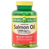Spring Valley Norwegian Salmon Heart Health Dietary Supplement Softgels, 1,000 mg, 120 Count EasyOptionXY LLC