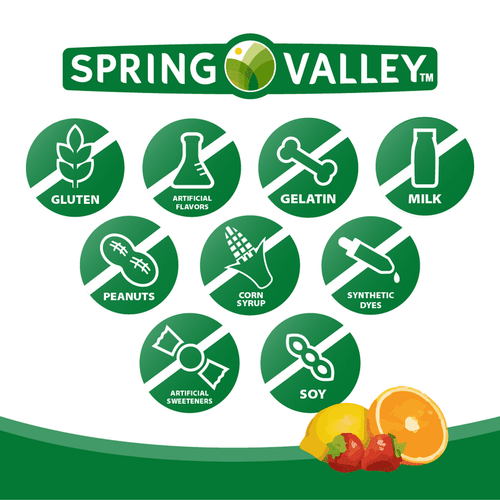 Spring Valley Digestive Health Fiber Supplement Gummies, Orange Lemon Strawberry, 150 Count EasyOptionXY LLC