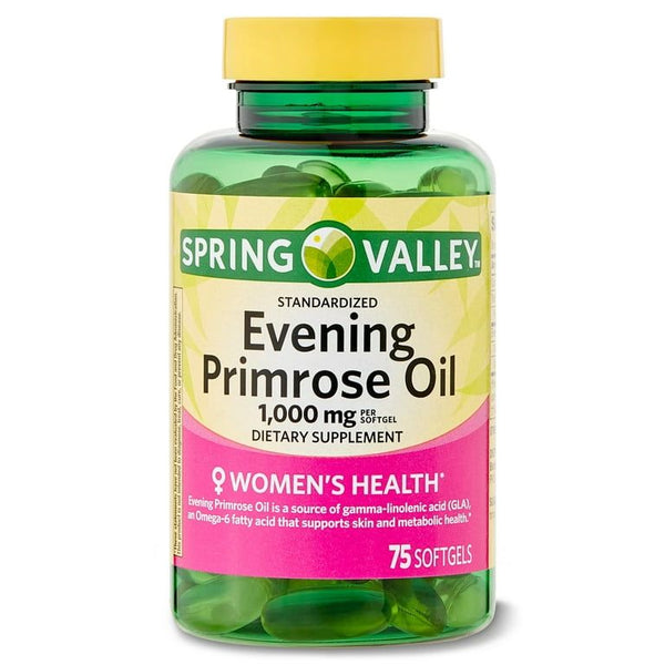 Spring Valley Evening Primrose Oil Women's Health Dietary Supplement Softgels, 1000 mg, 75 Count EasyOptionXY LLC