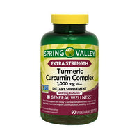 Spring Valley Extra Strength Turmeric Curcumin Complex Soft gels Dietary Supplement, 1,000 mg, 90 Count EasyOptionXY LLC