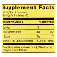 Spring Valley USDA Organic Vitamin D3 Vegetarian Gummies, Assorted Fruits, 50 mcg, 160 Count EasyOptionXY LLC