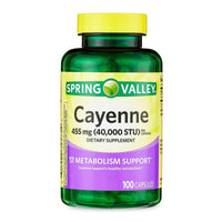 Spring Valley Cayenne Metabolism Support Dietary Supplement Capsules, 455 mg, 100 Count EasyOptionXY LLC