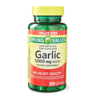 Spring Valley Odor-Controlled Garlic Softgels Dietary Supplement Value Size, 1,000 mg, 200 Count EasyOptionXY LLC