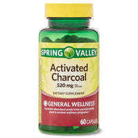 Spring Valley Activated Charcoal Dietary Supplement, 520 mg, 60 count EasyOptionXY LLC