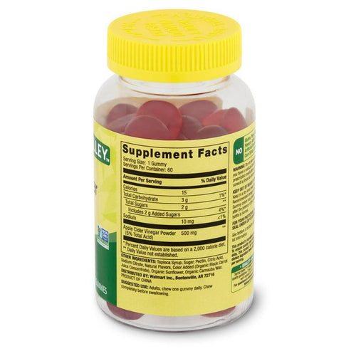 Spring Valley Non GMO Dietary Supplement Gummies, Apple Cider Vinegar, 500 mg, 60 Count EasyOptionXY LLC