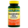 Spring Valley Resveratrol Plus Red Wine Extract Dietary Supplement, 250 mg, 30 count EasyOptionXY LLC