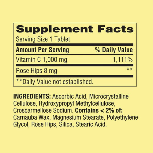 Spring Valley Vitamin C with Rose Hips Tablets Dietary Supplement Value Size, 1,000 mg, 500 Count EasyOptionXY LLC