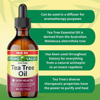 Spring Valley 100% Pure Tea Tree Oil for Skin Health, Liquid Supplement, 4 fl oz EasyOptionXY LLC