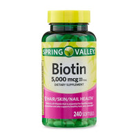 Spring Valley Biotin Softgels Dietary Supplement, 5,000 mcg, 240 Count EasyOptionXY LLC