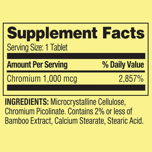Spring Valley Chromium Metabolism Support Dietary Supplement Tablets, 1,000 mcg, 100 Count EasyOptionXY LLC