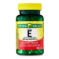 Spring Valley Vitamin E Heart Health Dietary Supplement Softgels, 180 mg (400 IU), 100 Count EasyOptionXY LLC