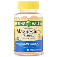 Spring Valley Bone and Muscle Magnesium Supplement Gummies, Orange, 165 mg, 60 Count EasyOptionXY LLC