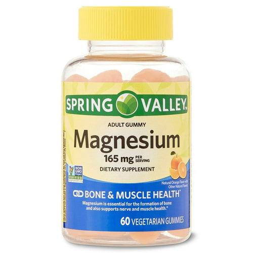 Spring Valley Bone and Muscle Magnesium Supplement Gummies, Orange, 165 mg, 60 Count EasyOptionXY LLC