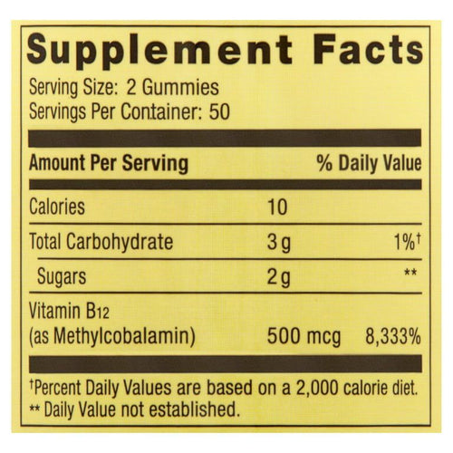 Spring Valley Non GMO Vitamin B12 Vegetarian Gummies, Raspberry, 500 mcg, 100 Count EasyOptionXY LLC