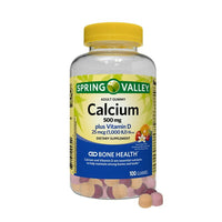 Spring Valley Calcium 500 mg plus Vitamin D 25 mcg Bone Health Dietary Supplement Gummies, 100 Count EasyOptionXY LLC