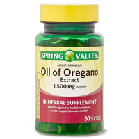 Spring Valley Mediterranean Oil of Oregano Extract Herbal Supplement Softgels, 1,500 mg, 60 Count EasyOptionXY LLC
