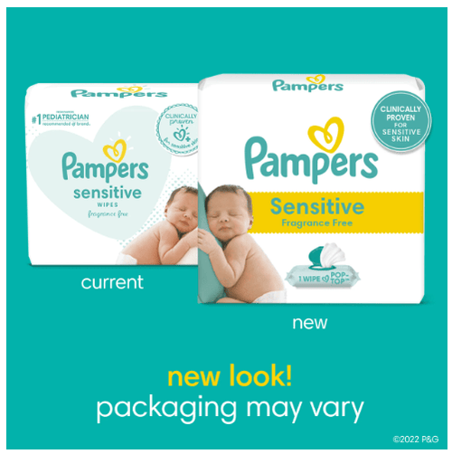 Pampers Baby Wipes Sensitive Perfume Free 3X Pop-Top Packs 168 Count EasyOptionXY LLC