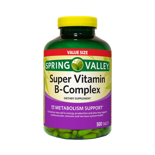 Spring Valley Super Vitamin B-Complex Tablets Dietary Supplement Value Size, 500 Count EasyOptionXY LLC