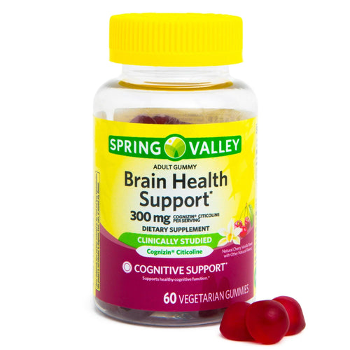 Spring Valley Brain Health Support Dietary Supplement Gummies, Cherry, 300 mg, 60 Count EasyOptionXY LLC