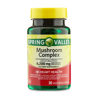 Spring Valley Mushroom Complex Dietary Supplement,6,200mg Equivalent Serving, 30 Vegetarian Capsules EasyOptionXY LLC