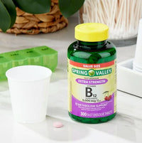 Spring Valley Extra Strength Vitamin B12 Fast Dissolve Tablets, Cherry, 5000 Mcg, 300 Ct, Value Size EasyOptionXY LLC