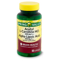 Spring Valley Acetyl L-Carnitine HCl and Alpha Lipoic Acid Dietary Supplement, 50 Count EasyOptionXY LLC