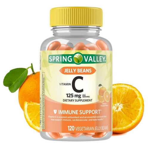 Spring Valley Vitamin C Immune Support Dietary Supplement Vegetarian Jelly Beans, Orange, 125 mg, 120 Count EasyOptionXY LLC