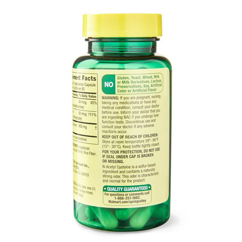 Spring Valley NAC Vegetarian Capsules, 1000mg, 60 Count EasyOptionXY LLC