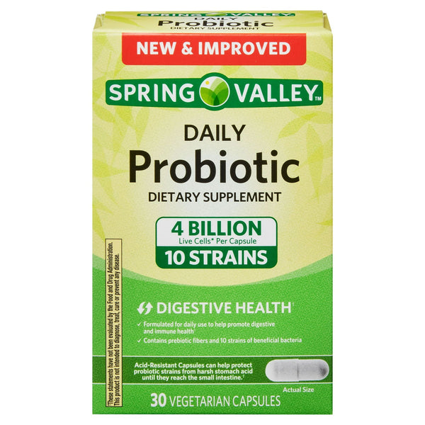 Spring Valley Daily Probiotic Dietary Supplement, 30 Vegetarian Capsules EasyOptionXY LLC
