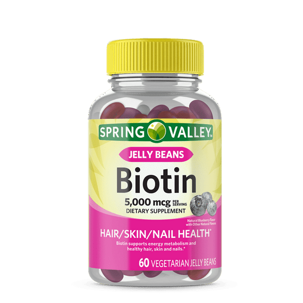 Spring Valley Biotin Vegetarian Jelly Beans, 5000 Mcg, 60 Count EasyOptionXY LLC