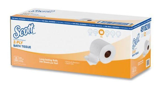Scott Essential Standard Roll Bathroom Tissue, 2-Ply, White, 550 Sheets/Roll, 20 Rolls/Carton - KCC49182 EasyOptionXY LLC
