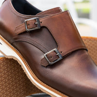 Zelli Italia 55-103-BRN LEGERRA Hand Burnished Italian Calfskin Monkstrap, Brown