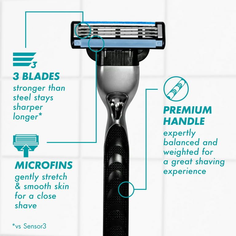 Gillette Mach3 Men's Razor Value Pack, Blue, 1 Handle & 6 Razor Blade Refills EasyOptionXY LLC