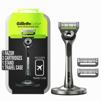 Gillette Labs with Exfoliating Bar Men's Razor - 1 Handle, 3 Blade Refills and Travel Case EasyOptionXY LLC