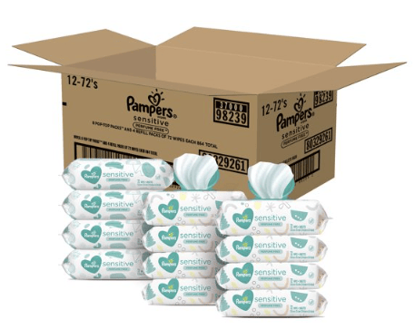 Pampers Sensitive Baby Wipes; Refill Character; 864 Count EasyOptionXY LLC