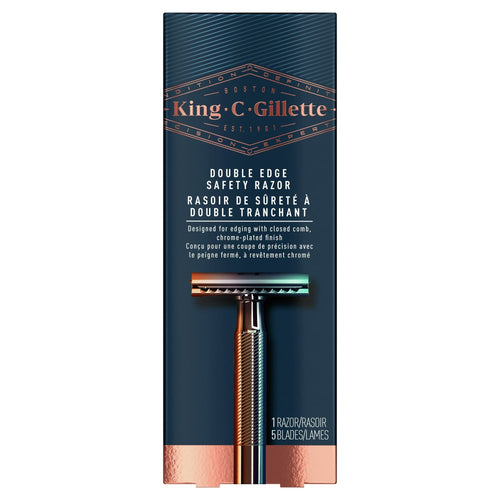 King C. Gillette Men's Double Edge Safety Razor with 5 Double Edge Refill Blades, Chrome EasyOptionXY LLC